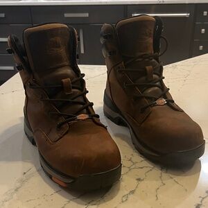 Brunt Men's Brown Leather Light Weight Work Boots GUC